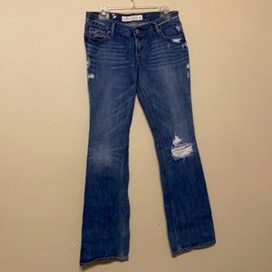 Hollister low rise distressed boot cut embroidered  pockets
